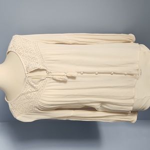 Billabong cream lace peasant boho blouse